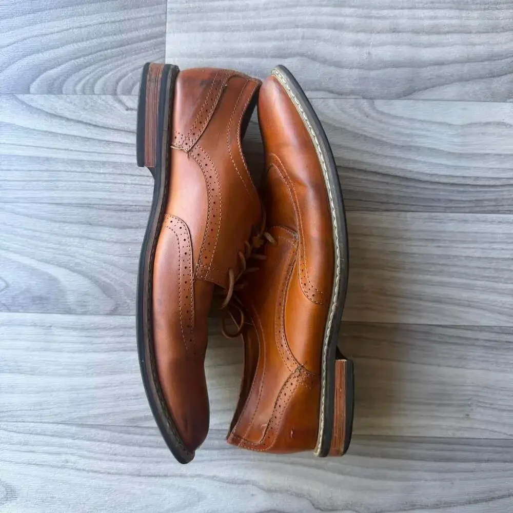 Vintage Y2K Men's Brown Leather Wingtip Oxford Shoes